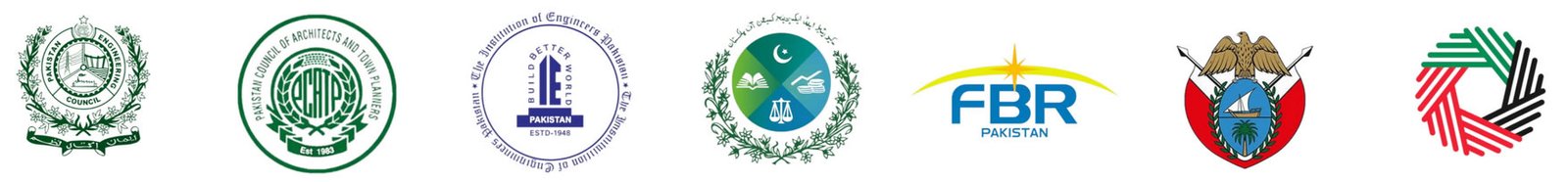 Professional and regulatory body logos displayed on the original Buildscape website, including PEC, PCATP, IEP and FBR