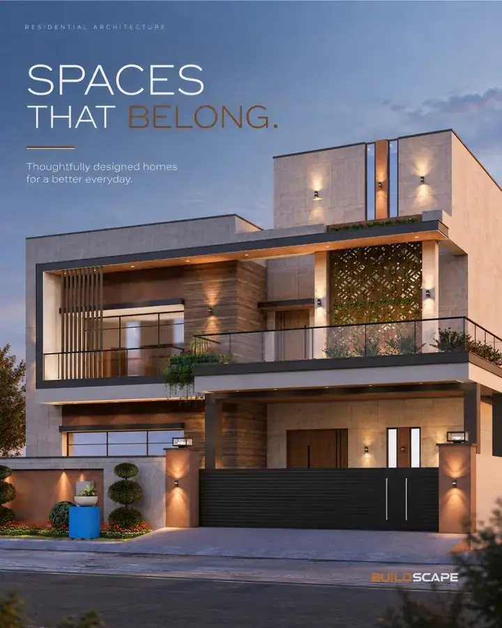 Modern residence detail and material evidence supplied by Buildscape